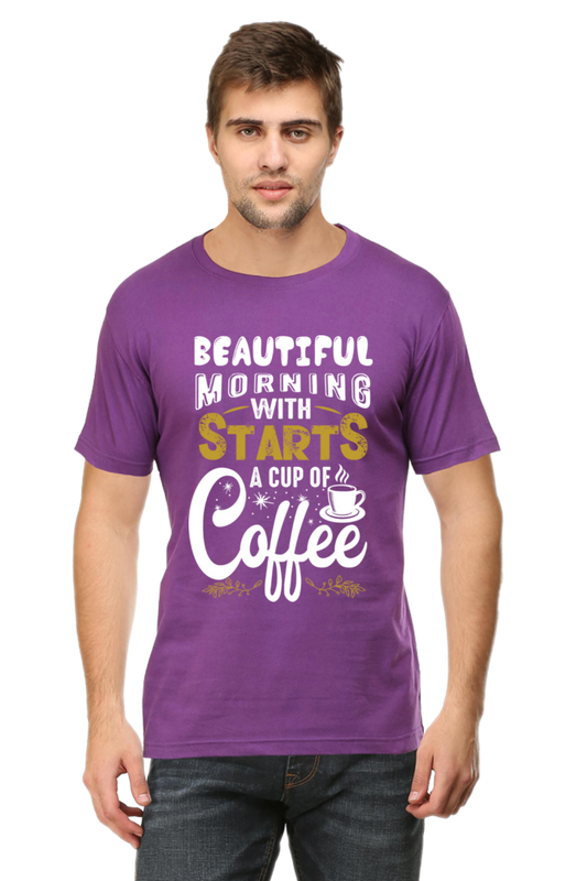 Male Classic Crew T-Shirt - Starts Coffee