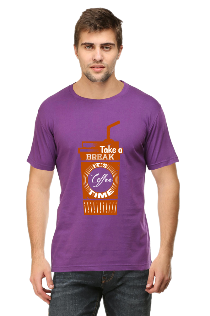 Male Classic Crew T-Shirt - Time Coffee