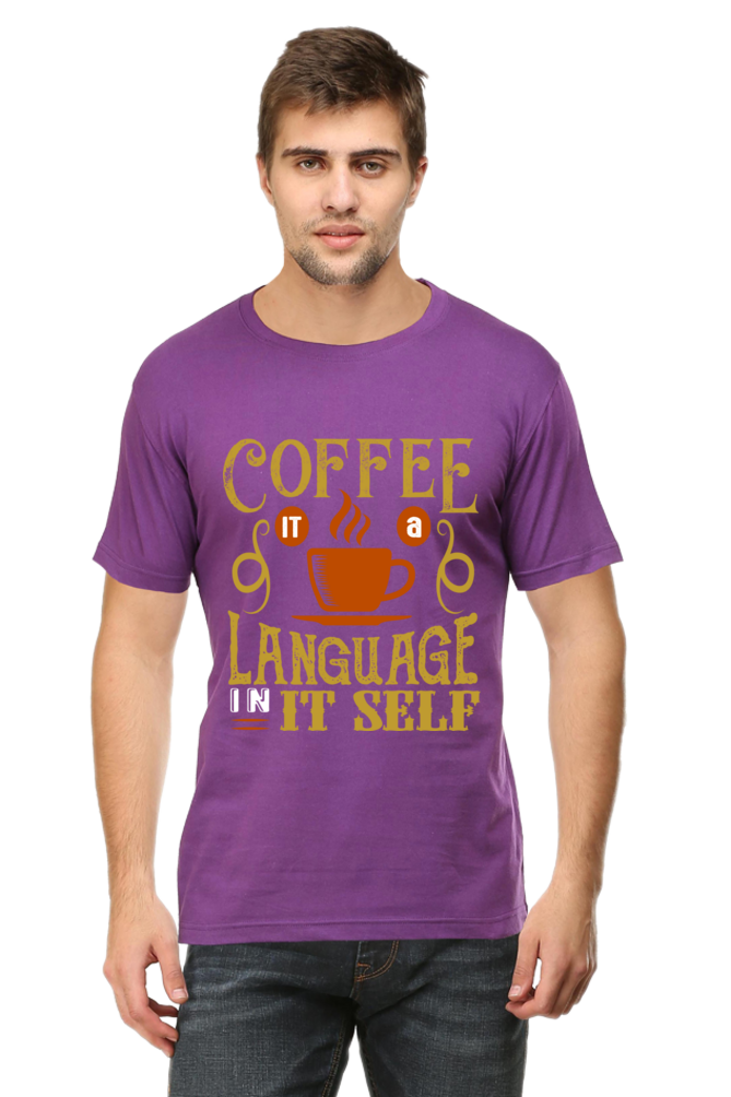 Male Classic Crew T-Shirt - Language Coffee