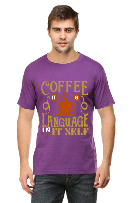 Male Classic Crew T-Shirt - Language Coffee